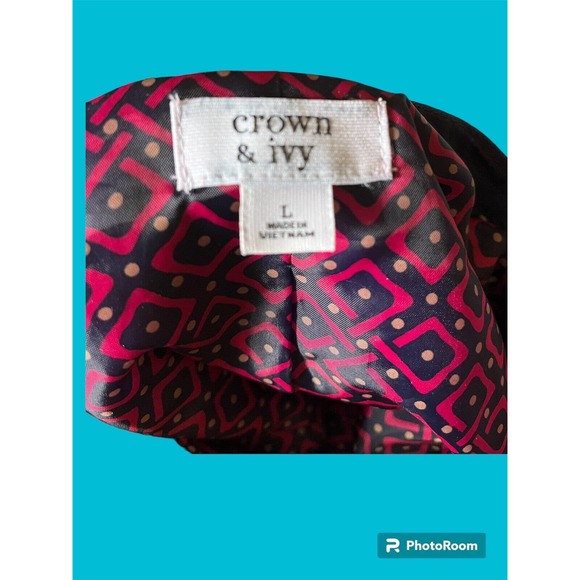 Crown & Ivy Long Women’s Sleeve Button Front Quilted Jacket Navy Blue Size L‎ - Picture 5 of 11